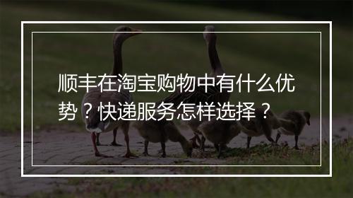 顺丰在淘宝购物中有什么优势？快递服务怎样选择？
