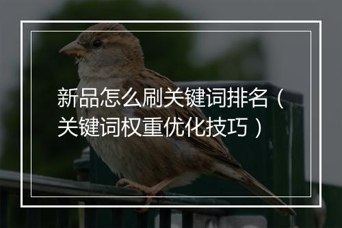 新品怎么刷关键词排名（关键词权重优化技巧）