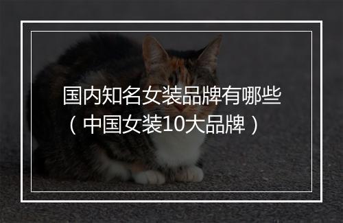 国内知名女装品牌有哪些（中国女装10大品牌）