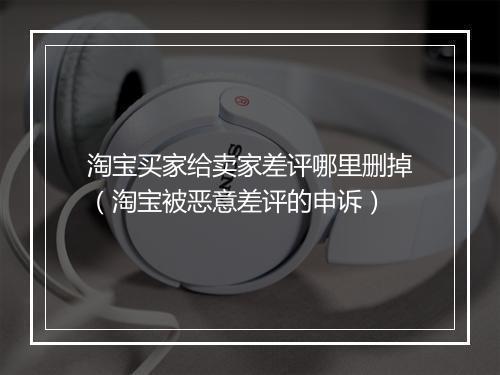 淘宝买家给卖家差评哪里删掉（淘宝被恶意差评的申诉）