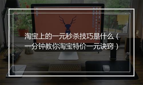淘宝上的一元秒杀技巧是什么（一分钟教你淘宝特价一元诀窍）