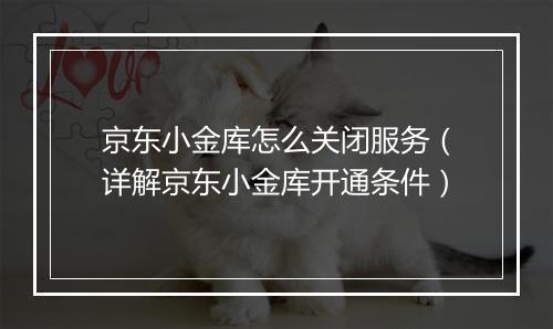 京东小金库怎么关闭服务（详解京东小金库开通条件）