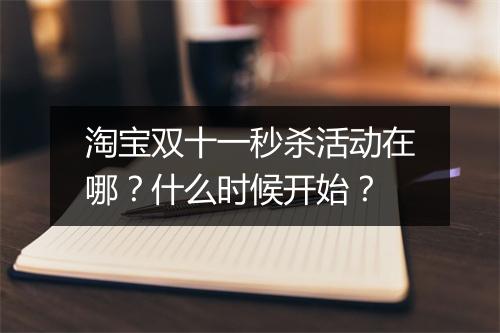 淘宝双十一秒杀活动在哪？什么时候开始？