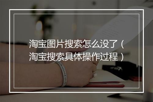 淘宝图片搜索怎么没了（淘宝搜索具体操作过程）