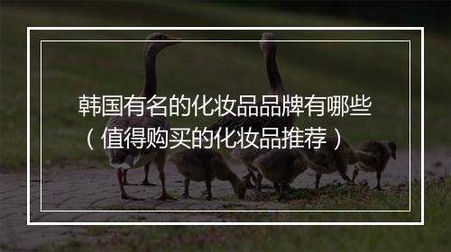 韩国有名的化妆品品牌有哪些（值得购买的化妆品推荐）