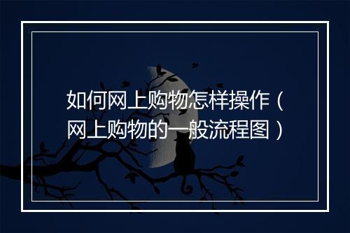如何网上购物怎样操作（网上购物的一般流程图）