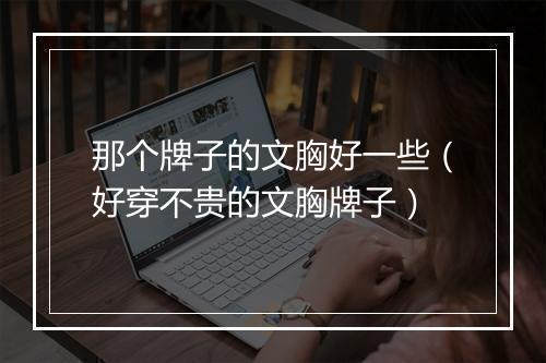 那个牌子的文胸好一些（好穿不贵的文胸牌子）