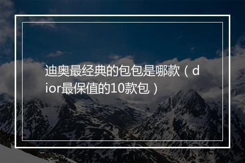 迪奥最经典的包包是哪款（dior最保值的10款包）