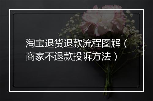 淘宝退货退款流程图解（商家不退款投诉方法）