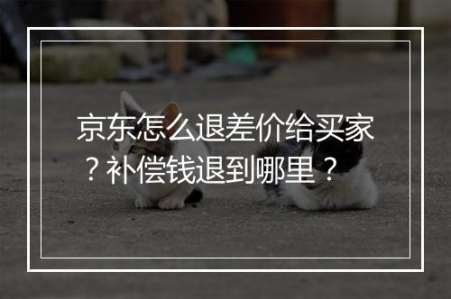 京东怎么退差价给买家？补偿钱退到哪里？