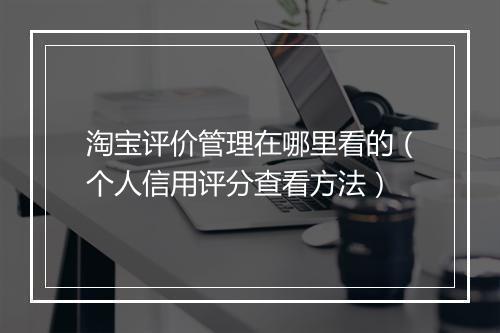 淘宝评价管理在哪里看的（个人信用评分查看方法）