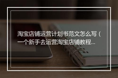 淘宝店铺运营计划书范文怎么写（一个新手去运营淘宝店铺教程）