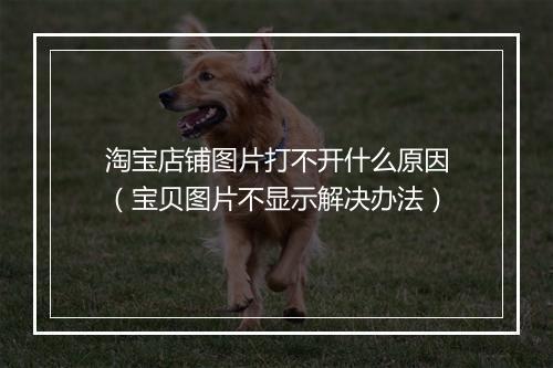 淘宝店铺图片打不开什么原因（宝贝图片不显示解决办法）