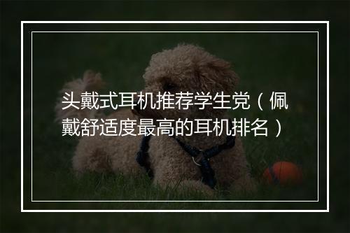 头戴式耳机推荐学生党（佩戴舒适度最高的耳机排名）
