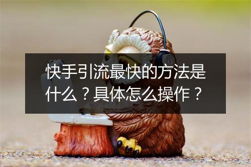 快手引流最快的方法是什么？具体怎么操作？
