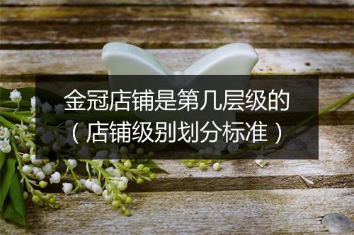 金冠店铺是第几层级的（店铺级别划分标准）