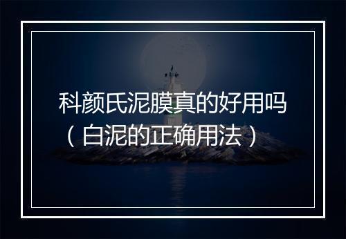 科颜氏泥膜真的好用吗（白泥的正确用法）
