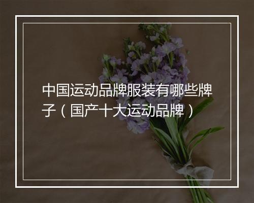 中国运动品牌服装有哪些牌子（国产十大运动品牌）