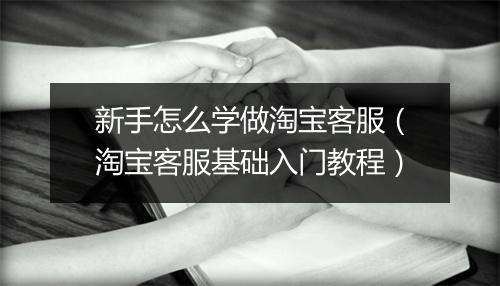 新手怎么学做淘宝客服（淘宝客服基础入门教程）