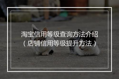 淘宝信用等级查询方法介绍（店铺信用等级提升方法）