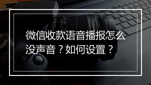 微信收款语音播报怎么没声音？如何设置？