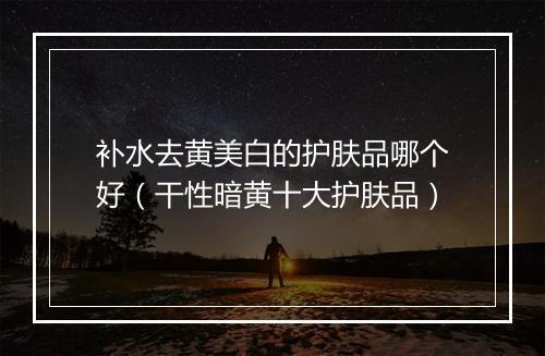 补水去黄美白的护肤品哪个好（干性暗黄十大护肤品）