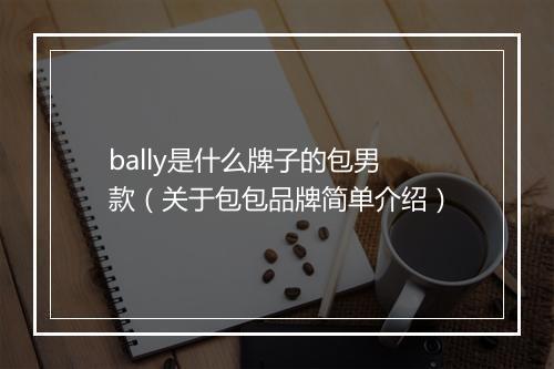 bally是什么牌子的包男款（关于包包品牌简单介绍）