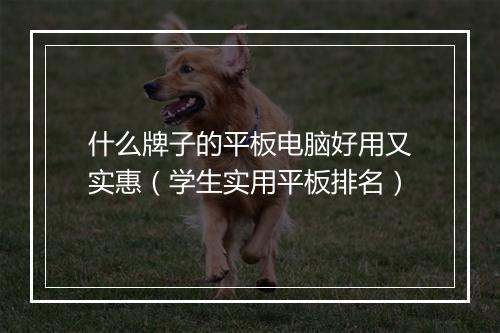 什么牌子的平板电脑好用又实惠（学生实用平板排名）