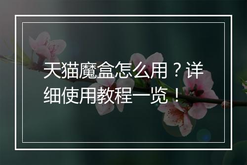 天猫魔盒怎么用？详细使用教程一览！