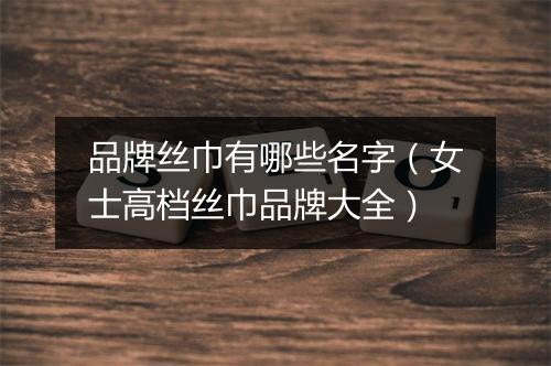 品牌丝巾有哪些名字（女士高档丝巾品牌大全）