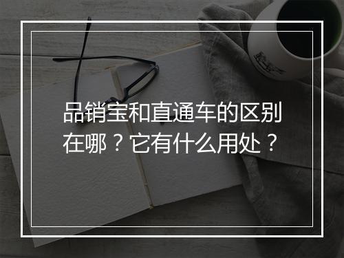品销宝和直通车的区别在哪？它有什么用处？