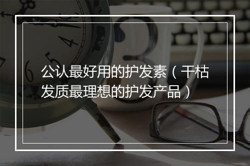 公认最好用的护发素（干枯发质最理想的护发产品）