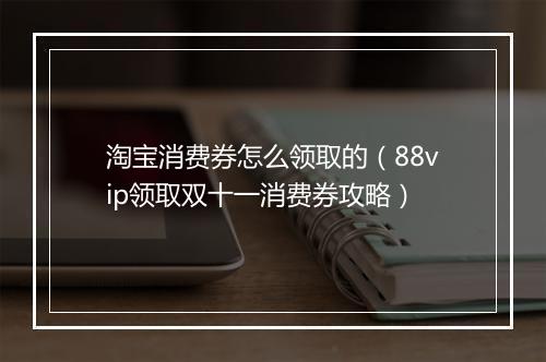淘宝消费券怎么领取的（88vip领取双十一消费券攻略）