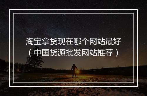 淘宝拿货现在哪个网站最好（中国货源批发网站推荐）
