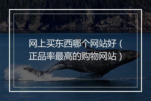网上买东西哪个网站好（正品率最高的购物网站）