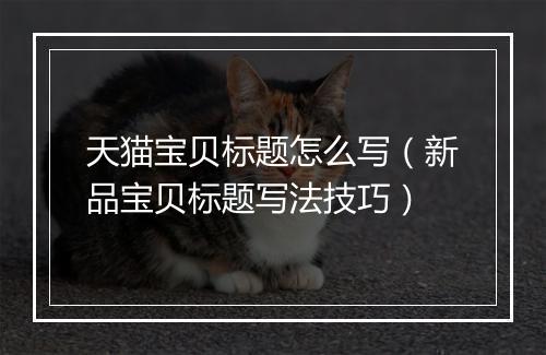 天猫宝贝标题怎么写（新品宝贝标题写法技巧）