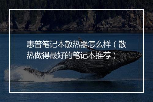 惠普笔记本散热器怎么样（散热做得最好的笔记本推荐）