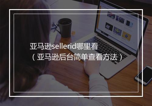 亚马逊sellerid哪里看（亚马逊后台简单查看方法）