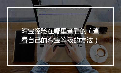 淘宝经验在哪里查看的（查看自己的淘宝等级的方法）