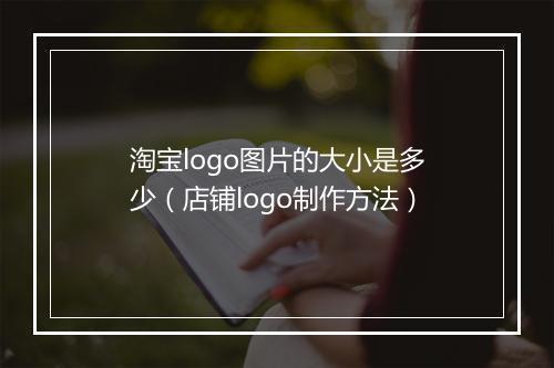 淘宝logo图片的大小是多少（店铺logo制作方法）