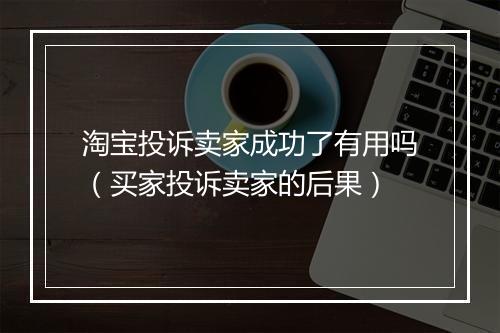 淘宝投诉卖家成功了有用吗（买家投诉卖家的后果）
