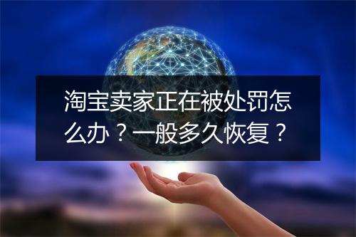 淘宝卖家正在被处罚怎么办？一般多久恢复？