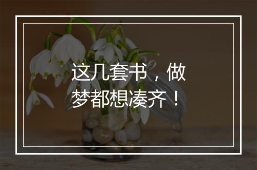 这几套书，做梦都想凑齐！