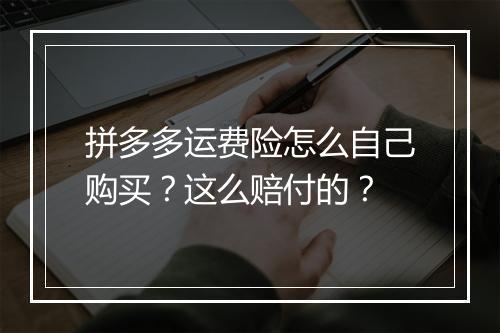 拼多多运费险怎么自己购买？这么赔付的？