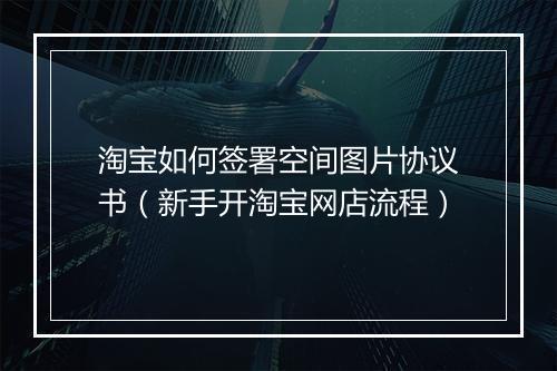 淘宝如何签署空间图片协议书（新手开淘宝网店流程）