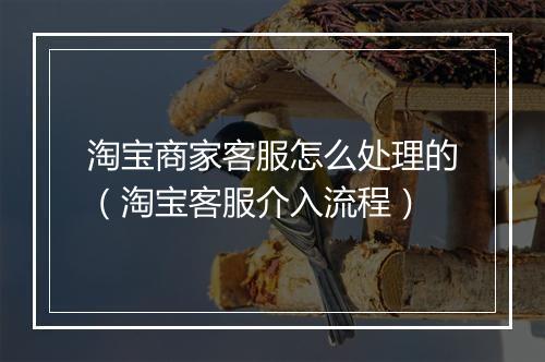 淘宝商家客服怎么处理的（淘宝客服介入流程）
