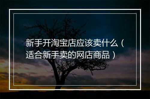 新手开淘宝店应该卖什么（适合新手卖的网店商品）