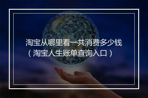 淘宝从哪里看一共消费多少钱（淘宝人生账单查询入口）