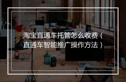 淘宝直通车托管怎么收费（直通车智能推广操作方法）