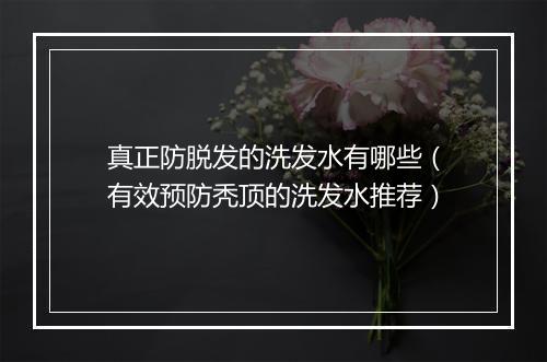 真正防脱发的洗发水有哪些（有效预防秃顶的洗发水推荐）